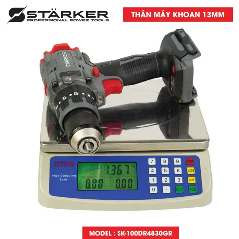 Máy Khoan Pin 21V Brushless, Mũi 13mm, Lực Siết 100N·m, Màu Xám Đỏ - ảnh 4