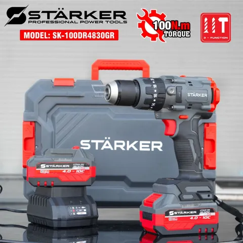 Máy Khoan Pin 21V Brushless, Mũi 13mm, Lực Siết 100N·m, Màu Xám Đỏ - ảnh 8
