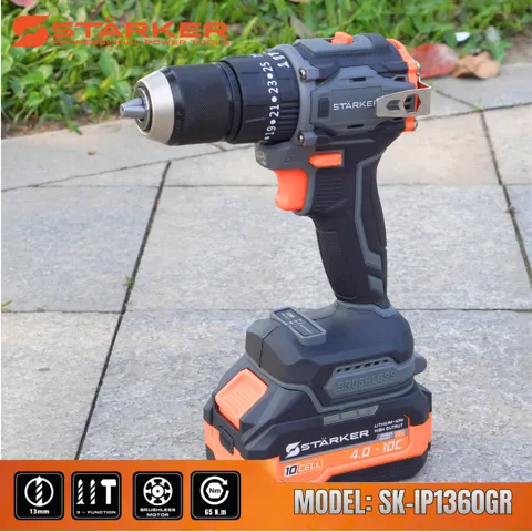 Máy Khoan Pin 21V Brushless, Mũi 13mm, Có Búa, Màu Cam - ảnh 9