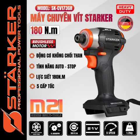 Máy Bắn Vít Pin 21V Brushless, Lực Siết 180N·m, 5 Cấp Tốc - ảnh 8