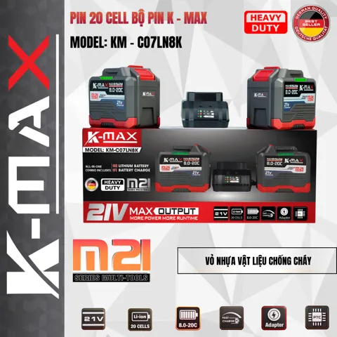 Combo 2 Pin + 1 Sạc K-MAX 21V - ảnh 10