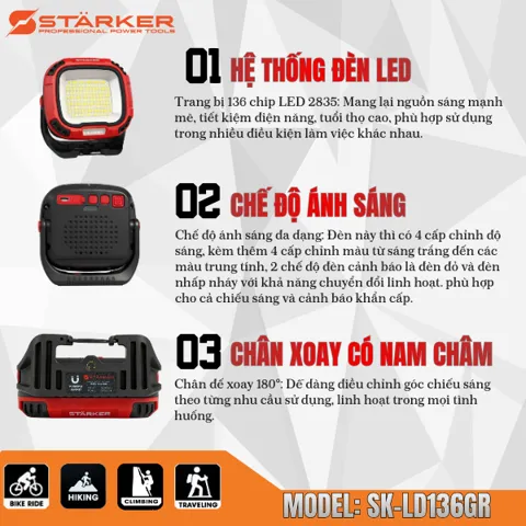 Đèn LED Chiếu Sáng Cầm Tay, Siêu Sáng, Pin Lithium Sạc Lại - ảnh 2