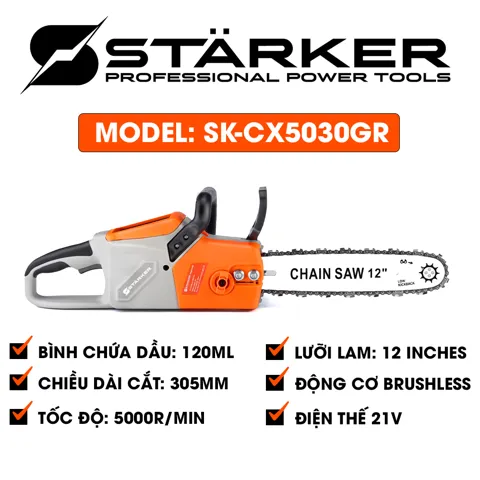 Máy Cưa Xích Pin 12 Inch Brushless 1000W, Tốc Độ 6500rpm, Cắt 30cm - ảnh 4