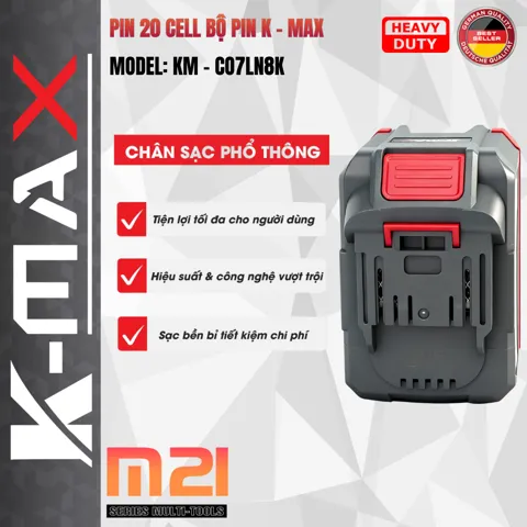 Combo 2 Pin + 1 Sạc K-MAX 21V - ảnh 9