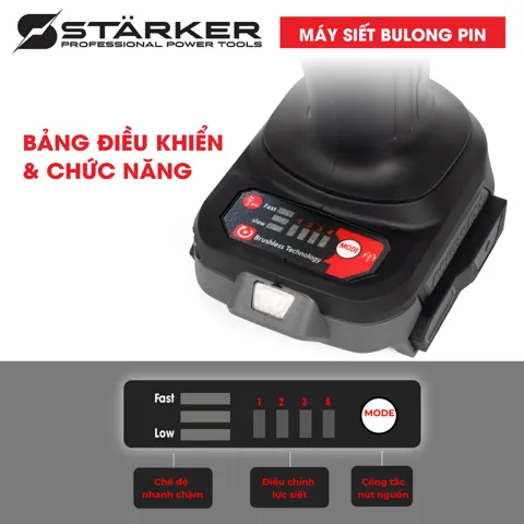 Máy Siết Bulong Pin 20V Brushless, Lực Siết 700N·m, Auto-Stop, Chân Pin M21 - ảnh 9