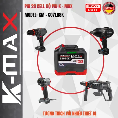 Combo 2 Pin + 1 Sạc K-MAX 21V - ảnh 6