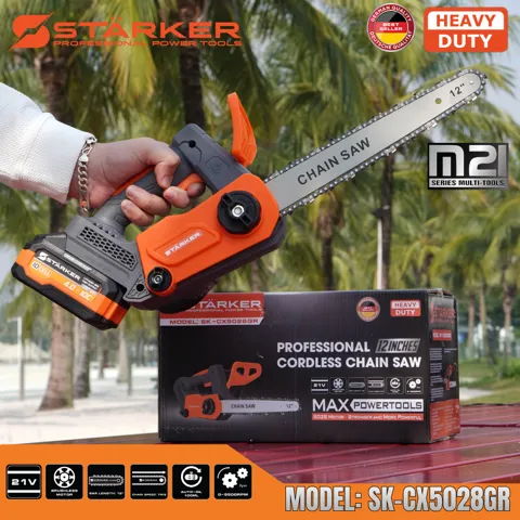 Máy Cưa Xích Pin 12 Inch Brushless 900W, Màu Cam - ảnh 5