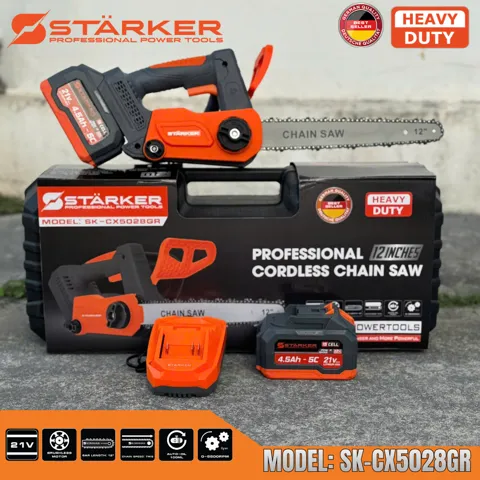 Máy Cưa Xích Pin 12 Inch Brushless 900W, Màu Cam - ảnh 9