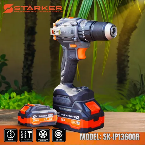 Máy Khoan Pin 21V Brushless, Mũi 13mm, Có Búa, Màu Cam - ảnh 7