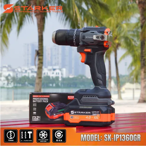 Máy Khoan Pin 21V Brushless, Mũi 13mm, Có Búa, Màu Cam - ảnh 8