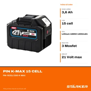 Pin K-MAX 15 Cell, Dung Lượng 3.6Ah - ảnh 2