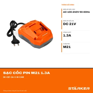 Sạc Cốc Pin M21 1.3A, Màu Xám Cam - ảnh 2