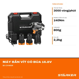 Máy Bắn Vít Có Búa 16.8V, Kèm 2 Pin + Sạc - ảnh 2