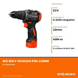 Bộ Máy Khoan Pin 10mm, Kèm Pin & Sạc - ảnh 2