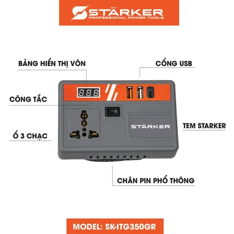 Bộ Chuyển Nguồn Pin 21V Ra 220V, Inverter Sin Chuẩn, Cổng USB 20W - ảnh 3