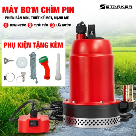 Máy Bơm Nước Chìm Pin 21V, Công Suất 120W, Bơm Cao 15m - ảnh 3