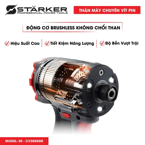 Máy Bắn Vít Pin 21V Brushless, Lực Siết 280N·m, 4 Cấp Tốc - ảnh 5