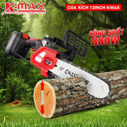 Máy Cưa Xích Pin 12 Inch Brushless 800W, Cắt 30cm, Màu Đỏ - ảnh 6