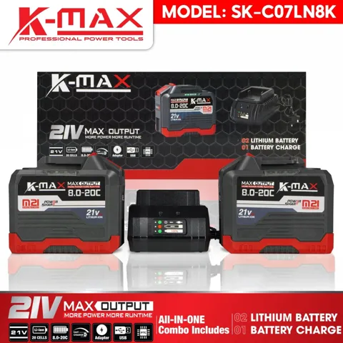 Combo 2 Pin + 1 Sạc K-MAX 21V - ảnh 3