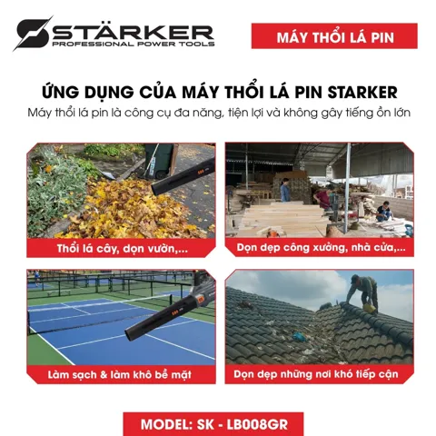 Máy Thổi Lá Pin 20V, Lực Gió 580CFM, 3 Cấp Gió, Công Suất Lớn - ảnh 6
