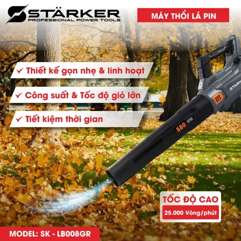 Máy Thổi Lá Pin 20V, Lực Gió 580CFM, 3 Cấp Gió, Công Suất Lớn - ảnh 8