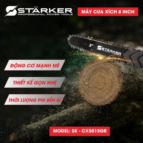 Máy Cưa Xích Pin 21V, 8 Inch Brushless, Cắt 205mm, Kèm 2 Pin + Sạc - ảnh 9