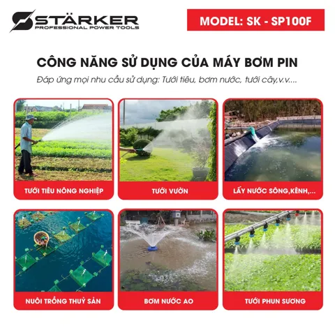 Máy Bơm Nước Chìm Pin 21V, Công Suất 120W, Bơm Cao 15m - ảnh 8