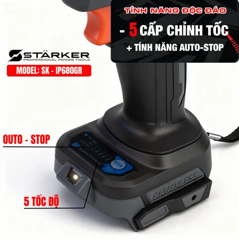 Máy Siết Bulong Pin 20V Brushless, Lực Siết 1200N·m, 3 Cấp Tốc Độ, Đầu Bulong Đặc - ảnh 7