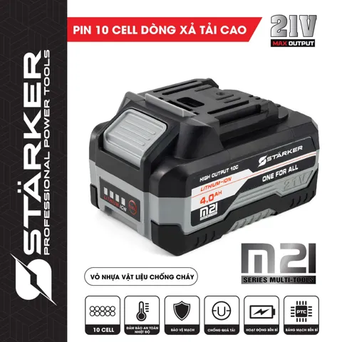 Pin Máy Khoan 21V, 10 Cell, 4.0Ah, Dòng Xả Tải Cao, Cell EVE 18650 - ảnh 6