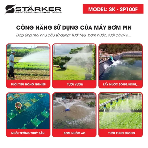 Máy Bơm Nước Chìm Pin 21V, Công Suất 100W, Lưu Lượng 80L/Phút - ảnh 7