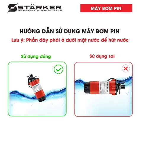 Máy Bơm Nước Chìm Pin 21V, Công Suất 100W, Lưu Lượng 80L/Phút - ảnh 8