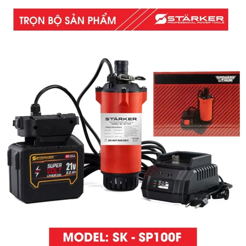 Máy Bơm Nước Chìm Pin 21V, Công Suất 100W, Lưu Lượng 80L/Phút - ảnh 9